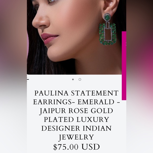 Jaipur Rose Perlina Statement Earrings - Picture 7 of 7